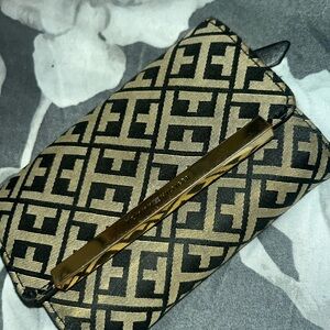 Tommy Hilfiger - Black and Gold Patterned Wallet